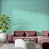 Самоклеюча 3D панель Зелена цегла зі срібною смужкою 700х770х5мм, фото 2