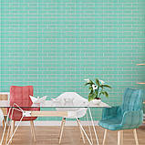 Самоклеюча 3D панель Зелена цегла зі срібною смужкою 700х770х5мм, фото 3