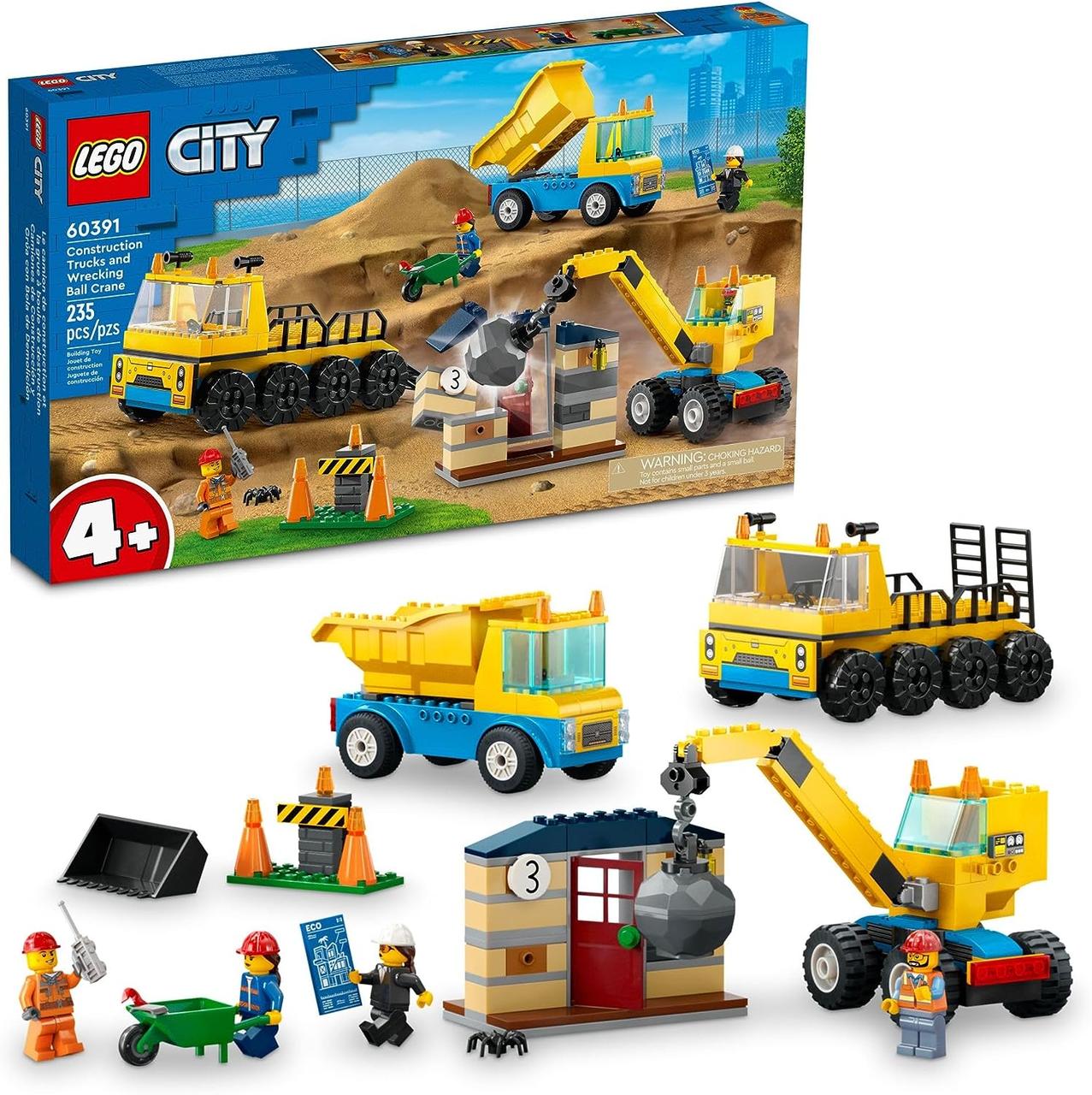 Лего Сіті Будівельна вантажівка й кулястий кран-таран Lego City 60391