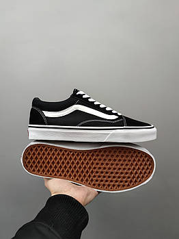 Жіночі кеди Vans Old Skool Classic чорно-білі кросівки Ванс Олд Скул