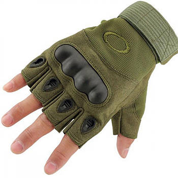 Тактичні безпальні рукавички, розмір L, Зелені / Військові рукавички з відкритими пальцями