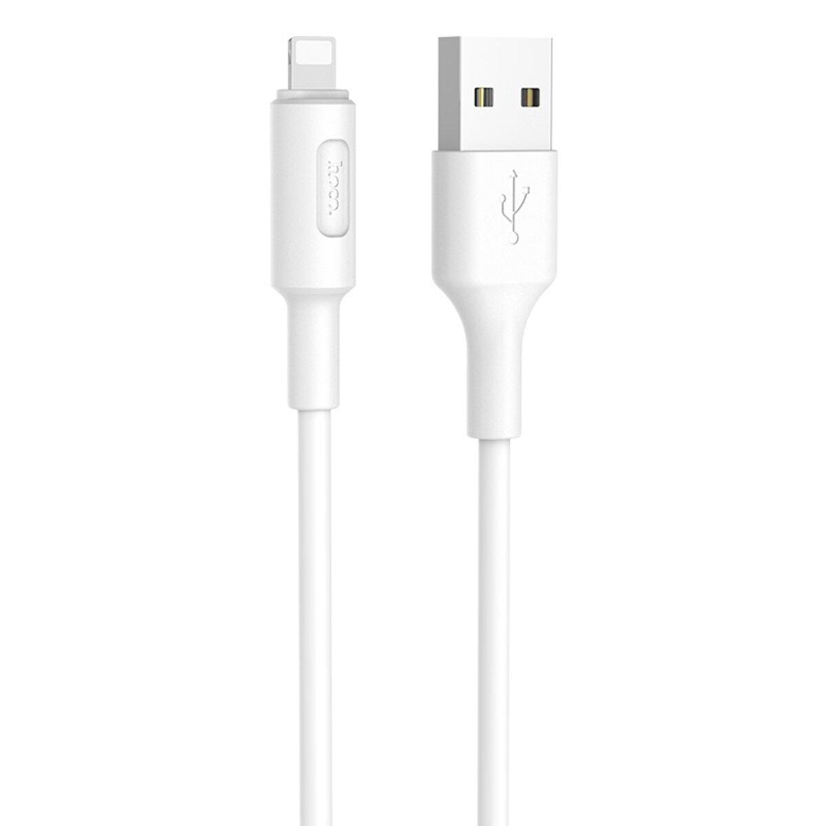 Кабель HOCO X25 USB to Lightning 1m PVC TPE connectors White