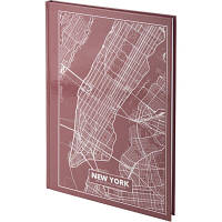 Книга канцелярская А4 96л., клетка, офсет, твердая ламинация, Maps New York