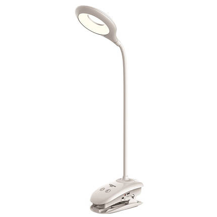 Настільна LED-лампа акумуляторна Lebron L-TL-L-Clip-46 з нічником 5W 4100К біла 15-13-46, фото 1