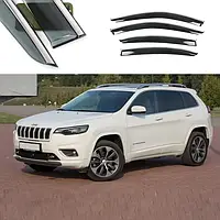 Дефлектори вікон із хром молдингом, вітровики Jeep Cherokee KL 2013-2021