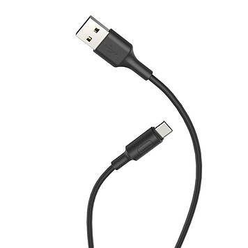 Кабель HOCO X25 USB to Type-C 1m PVC TPE connectors Black