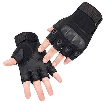 Тактичні рукавички без розмірів, розмір XL, Чорні / Військові рукавички з відкритими пальцями