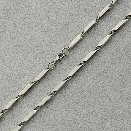 Мужская цепочка серебристая гладкая нержавеющая медицинская сталь Stainless Steel длина 60 см ширина 3 мм, фото 1
