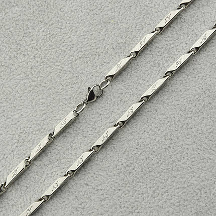 Мужская цепочка серебристая сердце нержавеющая медицинская сталь Stainless Steel длина 60 см ширина 3 мм, фото 1