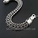 Масивний срібний браслет чоловічий широкий Пітон (Венеція). Ширина 11 мм. Вага 30 грамів. Довжина 24 см, фото 7