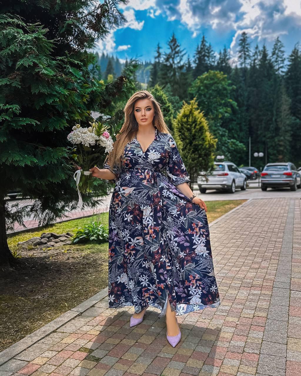 Сукня довга на запах