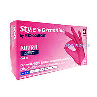 Нитриловые перчатки розовые ТМ "AMPri" Style Grenadine, XS ФУКСИЯ розовый (100 шт.)