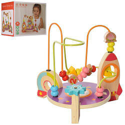 Дерев'яна іграшка Лабіринт MD 2745 на дроті намистинки, рибки