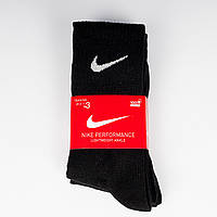 Черные мужские носки NIKE. Высокие, с эмблемой. ONE SIZE (37-46), COTTON. TRAINING