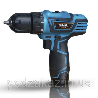 Дриль акумуляторний 12 V тип акум NEW Li-Ion Baltic (2 ск-і інд-р заряду LED подс 2 ак-ра кейс) HLZ, фото 1