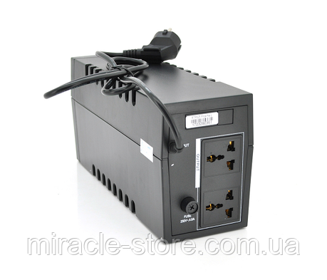 ИБП Ritar RTP625 (375W) Proxima-L, LED, AVR, 2st, 2xUNIVERSAL socket, 1x12V7Ah, plastik Case, фото 2