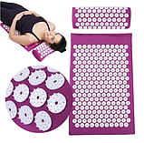 Масажний ортопедичний килимок з подушкою Acupressure Mat Ортопедический массажный коврик 65 см*41 см, фото 4