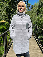 Пальто з вовни альпака вільного крою розмір 54-58 колір сірий