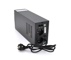 ИБП Qoltec QLT800 (480W) Proxima-L, LCD, AVR, 2st, 2xSCHUKO socket, 1x12V9Ah, plastik Case, фото 2