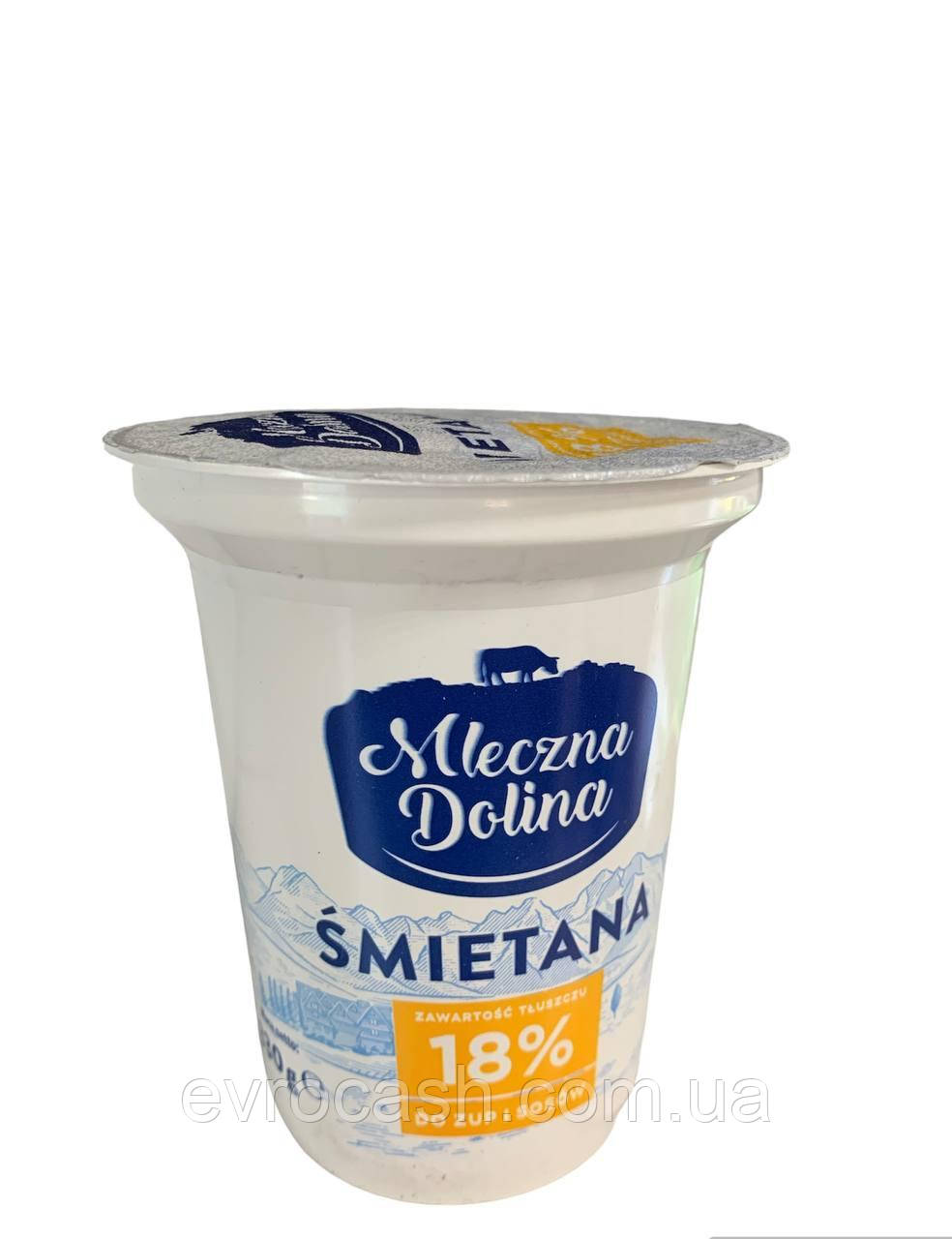 Сметана 18% Mleczna Dolina 400 гр 12 шт ящ