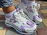 Жіночі кросівки Amelia білі з фіолетовими вставками, фото 2