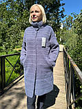 Пальто з вовни альпака вільного крою розмір 54-58 колір блакитний, фото 2