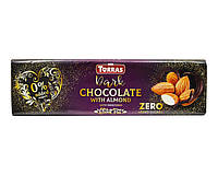 Шоколад чорний з мигдалем без цукру Torras Dark Chocolate with almond 300g