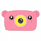 Цифровий дитячий фотоапарат Teddy GM-24 рожевий ведмедик Smart Kids Camera Рожевий, фото 2