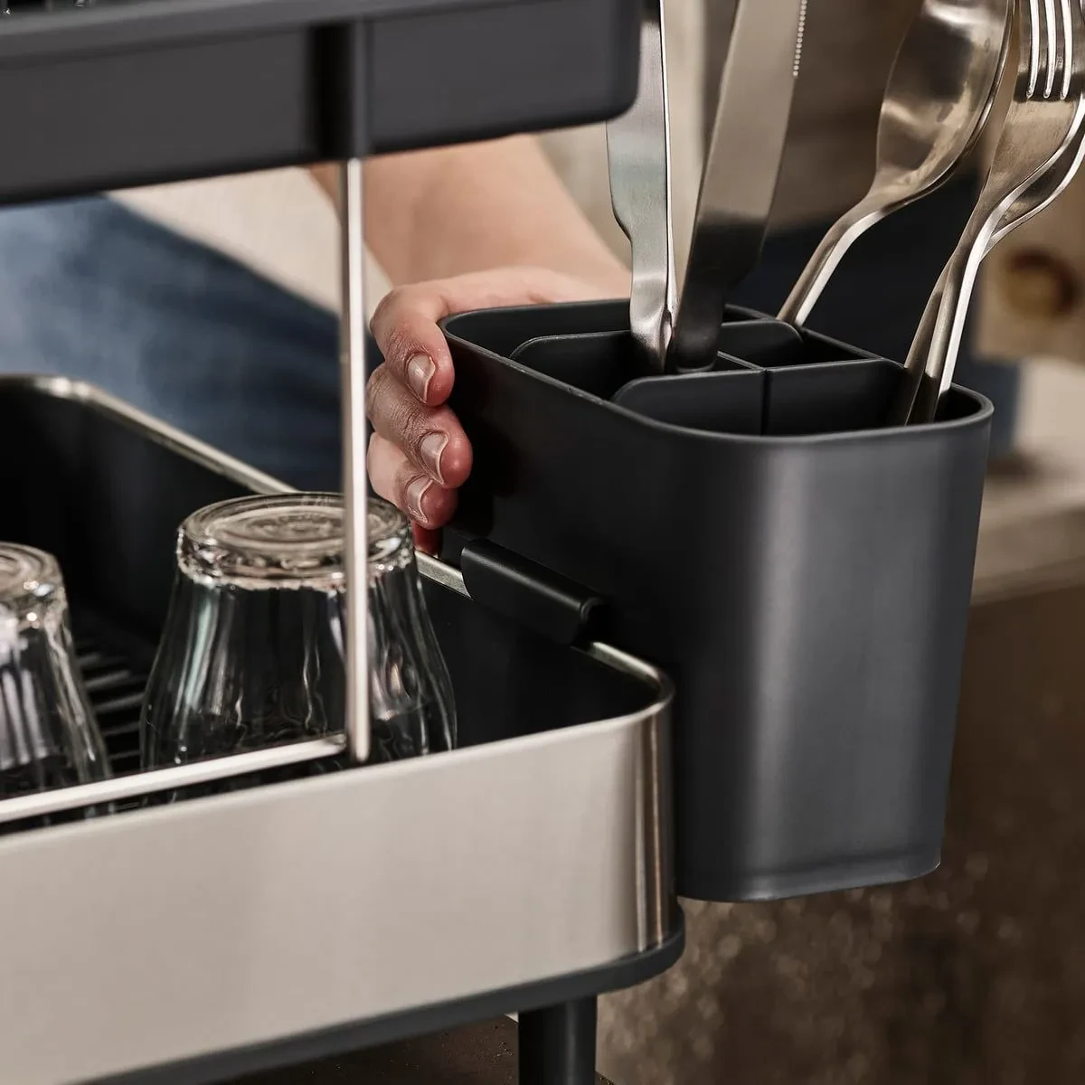 Двоярусна сушарка для посуду Joseph Joseph, сіра (851647), фото 1