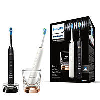 Зубна електрична щітка Philips Sonicare 9000 HX9914/57 DiamondClean Smart White&Black Сімейний набір уцінок