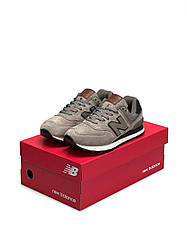 Жіночі кросівки New Balance 574 Premium Chocolate (Коричневі) Взуття Нью Баланс 574 натуральний замш демісезон