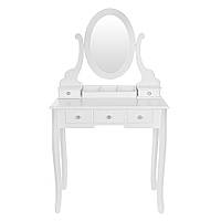 Туалетний столик Care Life білий матовий 75 x 147 x 40 см + Табурет у комплекті