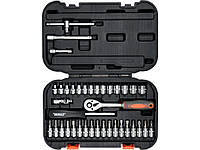 Набір головок торцевих, насадок STHOR : квадрат 1/4", М3.5-14 мм з інструментами [38 Од.] [10/270]