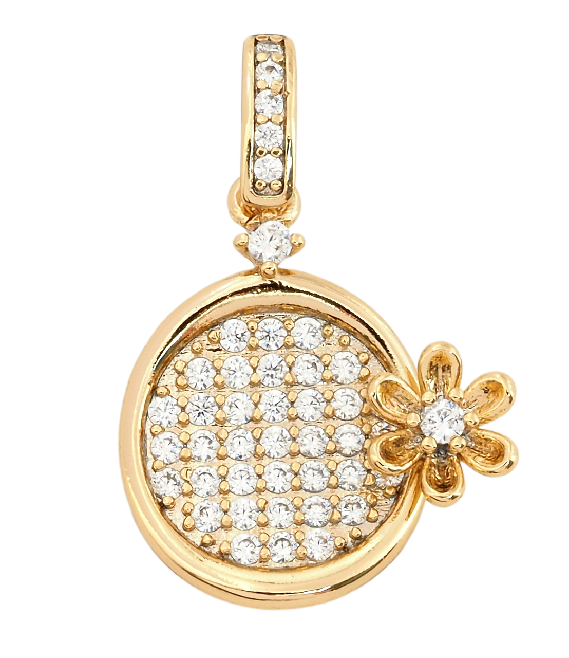 Кулон Xuping Позолота 18K "Інкрустація цирконієм з квіточкою" для ланцюжка до 4мм