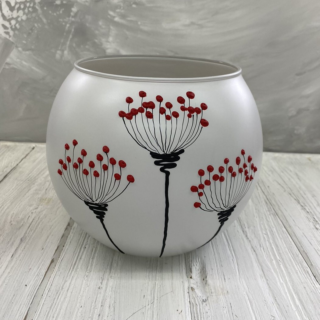 Ваза-куля сіра "Калина" (h=16) 3,5л., фото 1