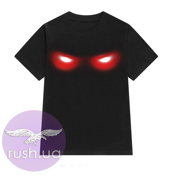 Трендова чоловіча футболка з принтом червоних очей, фото 1