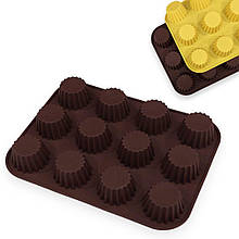 Силіконова форма MagicKitchen №283 для кексів та маффінів 12 в 1