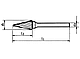 Борфреза D1=16, L1=74, D2=06, L2=26, (Шарошка) Конусна, тип M, фото 3