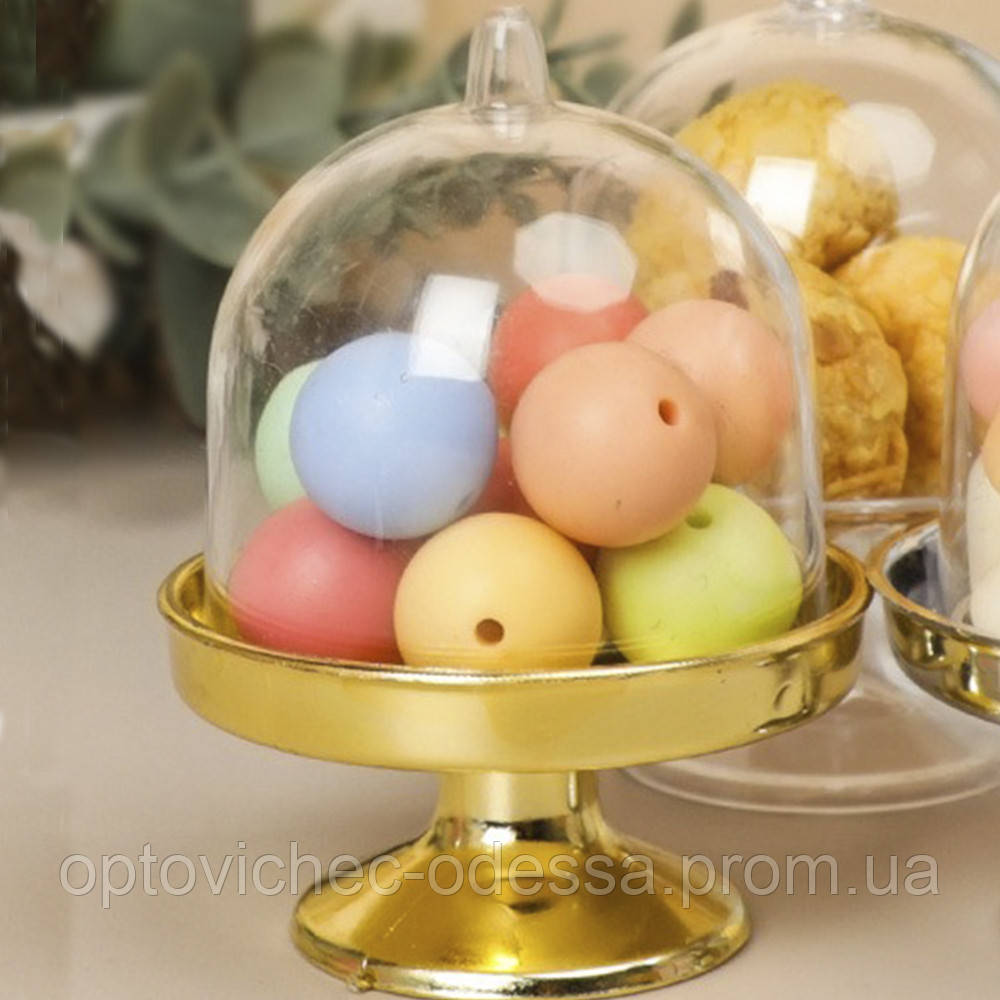 Підставка для солодощів із кришкою Підставка для цукерок шматка торта тістечка кексів маршмеллоу 8 см х 5,2 см Хіт продажу!, фото 1