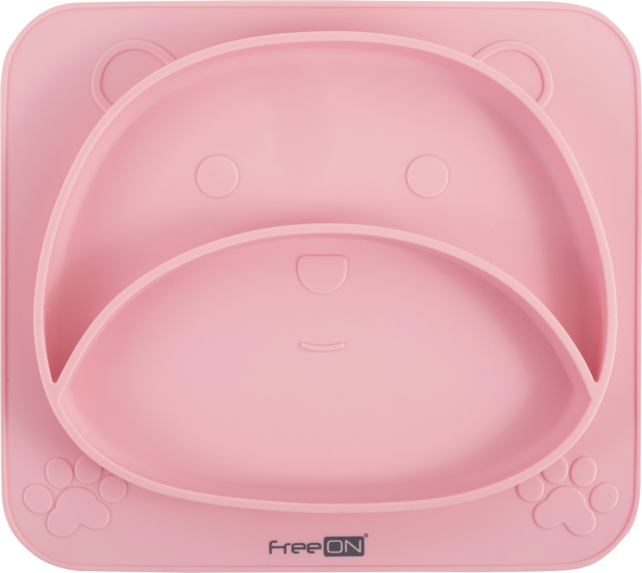 Силіконова тарілка дитяча FreeON Bear, рожева, фото 1