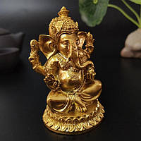 Фигурка для интерьера Ganesha, Статуэтка Шри Ганеша 4x4x7 см, Декор статуя слоноголовый бог удачи и мудрости