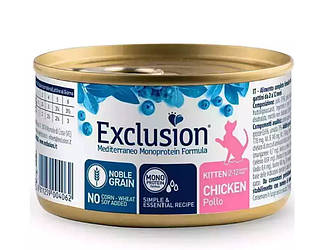 Exclusion (Ексклюжний) Noble Grain Cat Kitten Chicken — Консервований монопротеїновий корм із куркою для