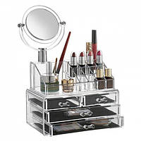 Настольный органайзер для косметики с зеркалом Cosmetic Organizer акриловый (B010016)