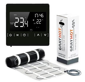 Нагрівальний мат GrayHot (0,6 м2) з терморегулятором Ecoset 1822