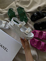 Chanel Sandals White Leather Premium