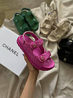 Chanel Sandals Pink Leather Premium