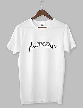 Футболка з прикольним дизайном «php cardiogram»