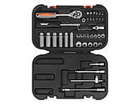 Набір головок торцевих, насадок STHOR : квадрат 1/4", М4-14 мм. з інструментами [42 Од.] [10]