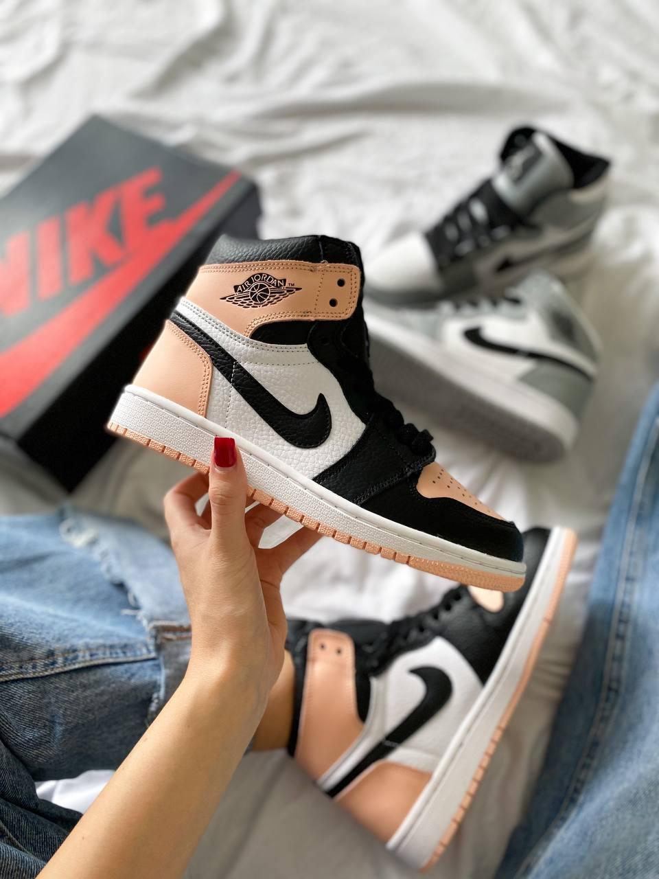 Peach and black jordans clearance