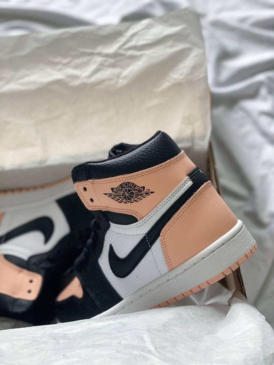 Peach black top and white jordans